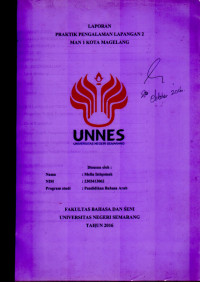 Image of Laporan Praktik Pengalaman Lapangan 2 di MAN 1 Kota Magelang